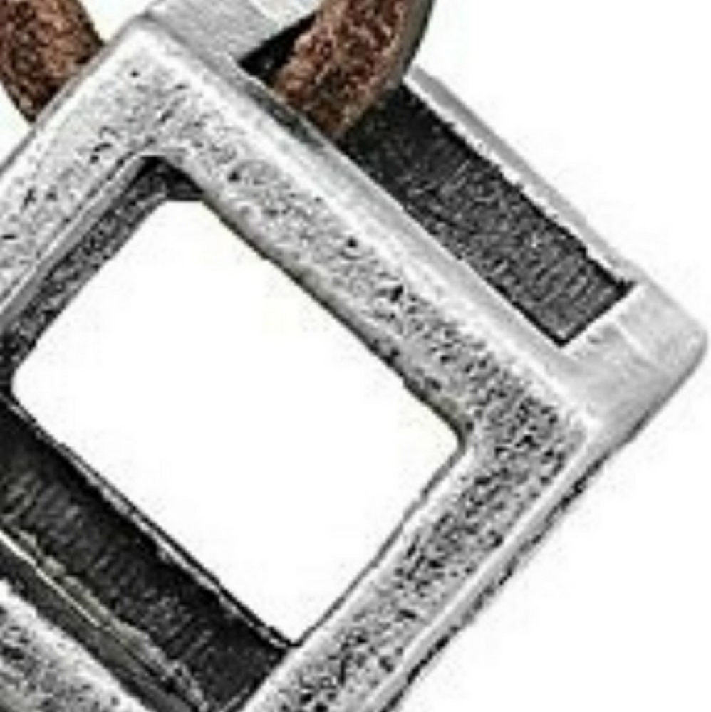 Unisex Brown Leather&Stainless Steel Necklace - Picture 3 of 3